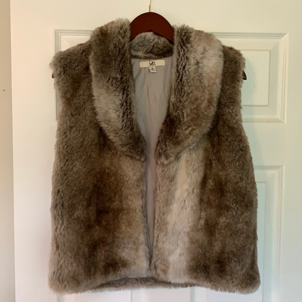 Faux Fur Vest with Collar